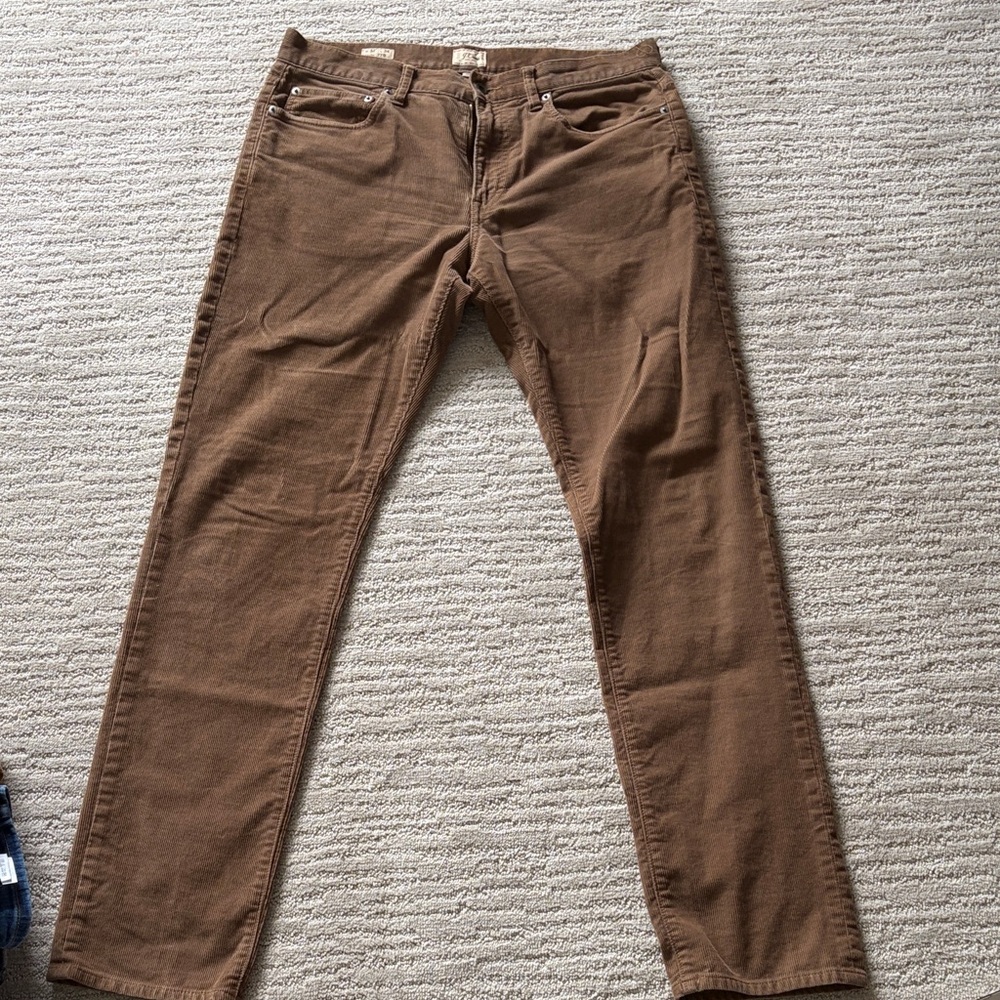 J. Crew Slim Straight Cords in Chestnut Brown